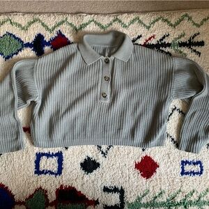 Los Angeles Apparel Fisherman Cropped Polo Pullover